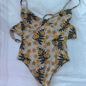 Benoa Swim Yellow Floral Bodysuit